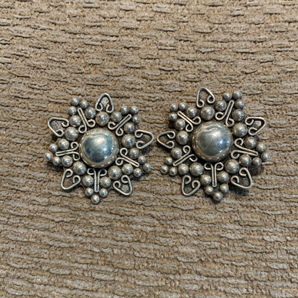 Vintage sterling silver flip on earrings